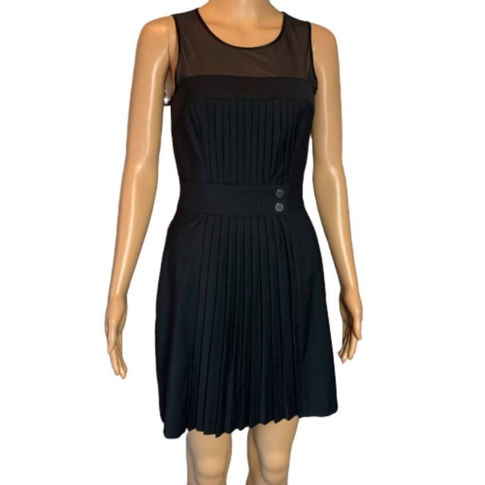 Bebe Pleated Little Black Cocktail Dress